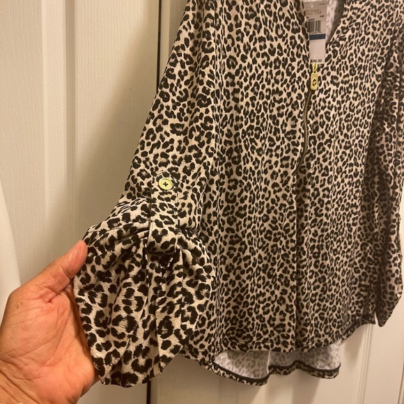 Michael Michael Kors Blouse Multicolor Half Zip Stretch. - Picture 7 of 10